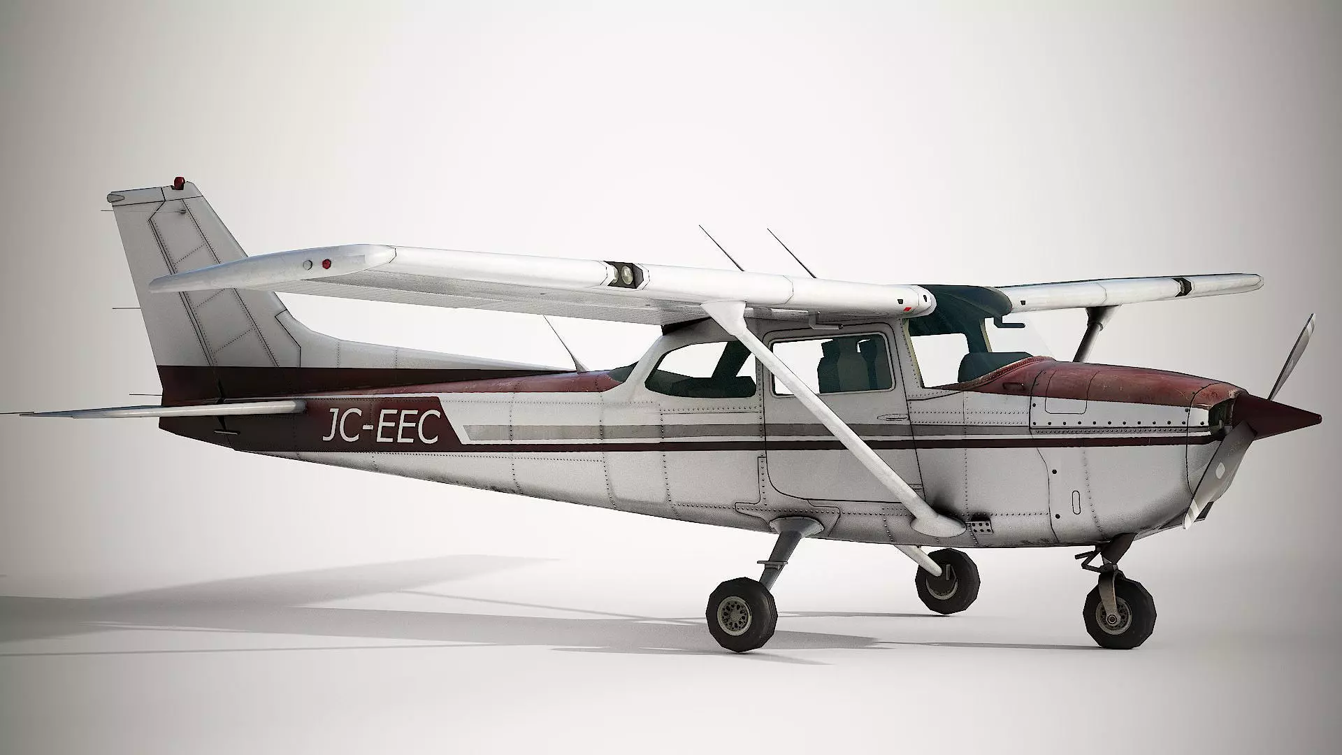 Cessna 172 Skyhawk  Low-poly 3D model_2