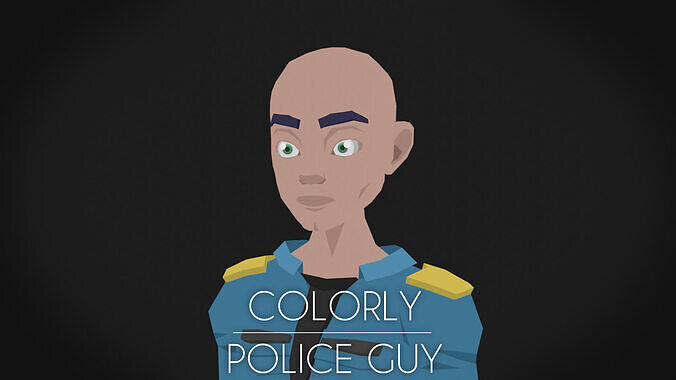 Colorly - Police Guy - Game Ready - Rigged - Customizable Low-poly 3D model