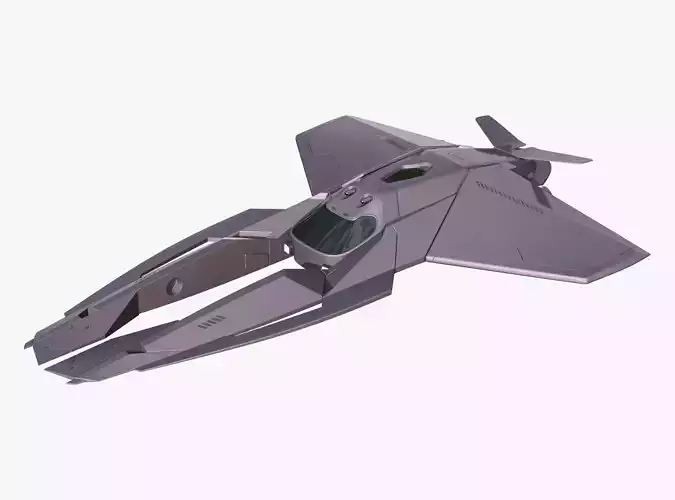 SciFi Starship Interceptor VX M1 3D model