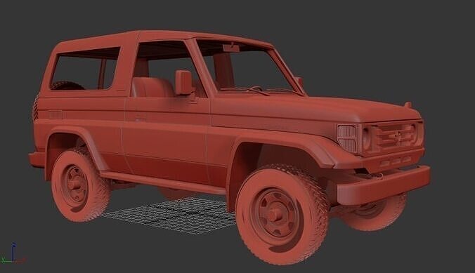 Toyota Land Cruiser J70 3door 1990 3D print model