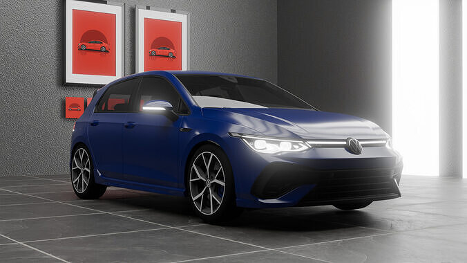 Volkswagen Golf 8R 2022  High Quality 3D Model with Interior 3D model