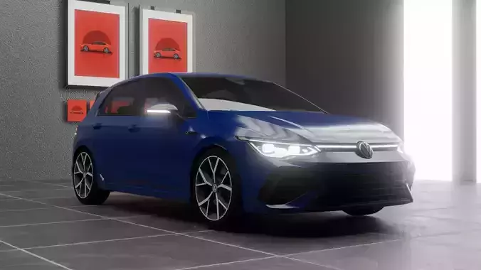 Volkswagen Golf 8R 2022  High Quality 3D Model with Interior