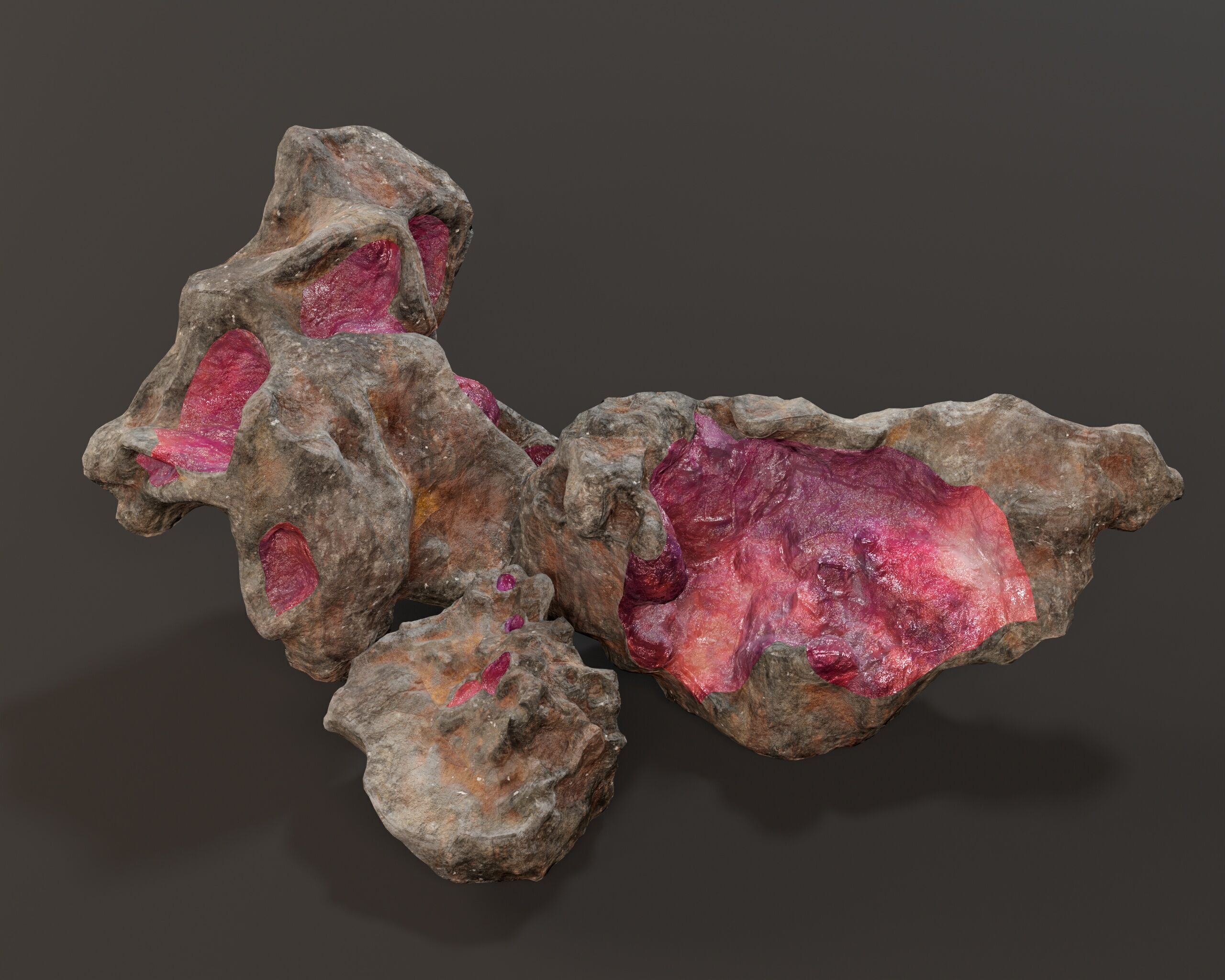 Raw Ore Mineral Deposit - 7 Color Variations Low-poly 3D model_12