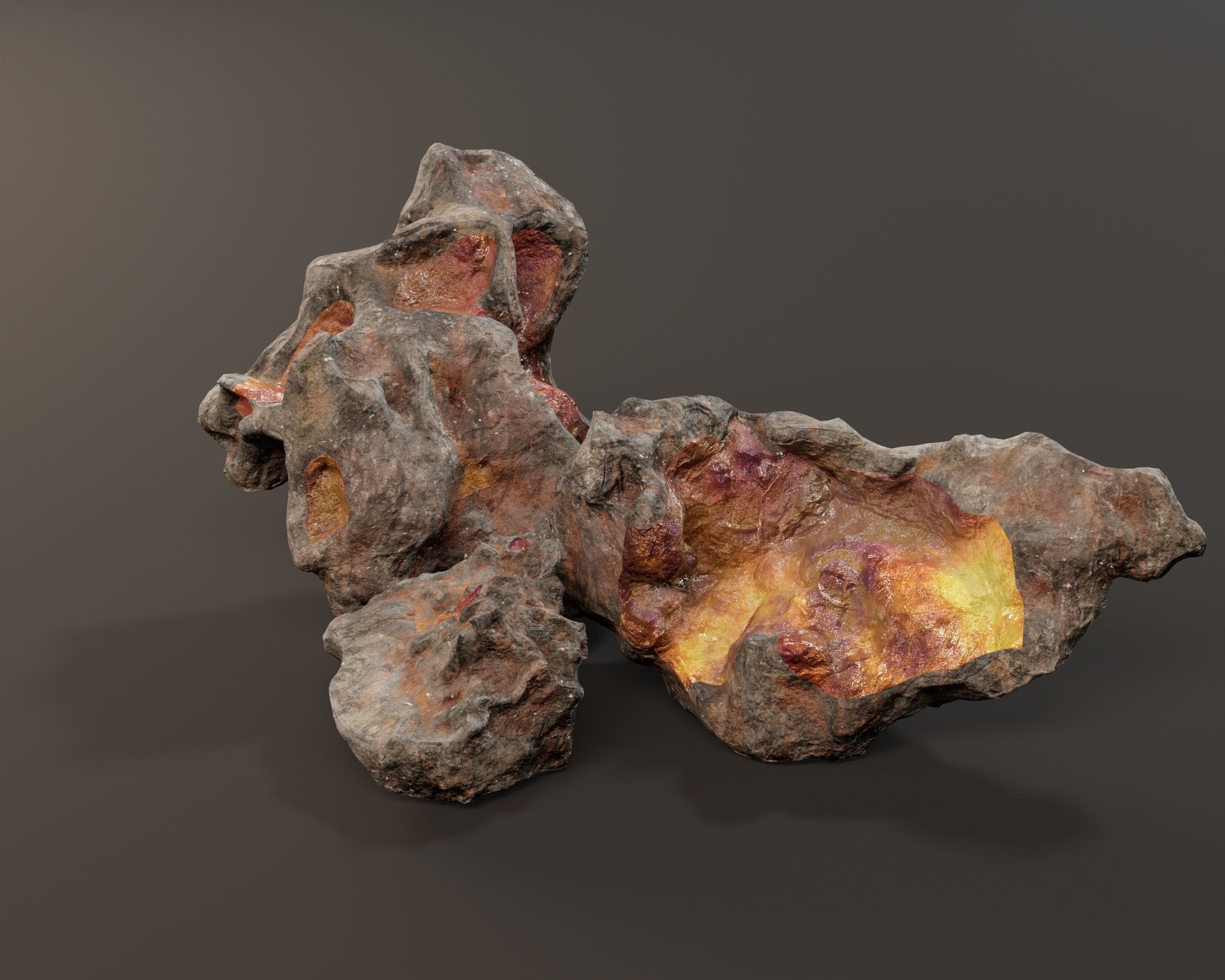 Raw Ore Mineral Deposit - 7 Color Variations Low-poly 3D model_8