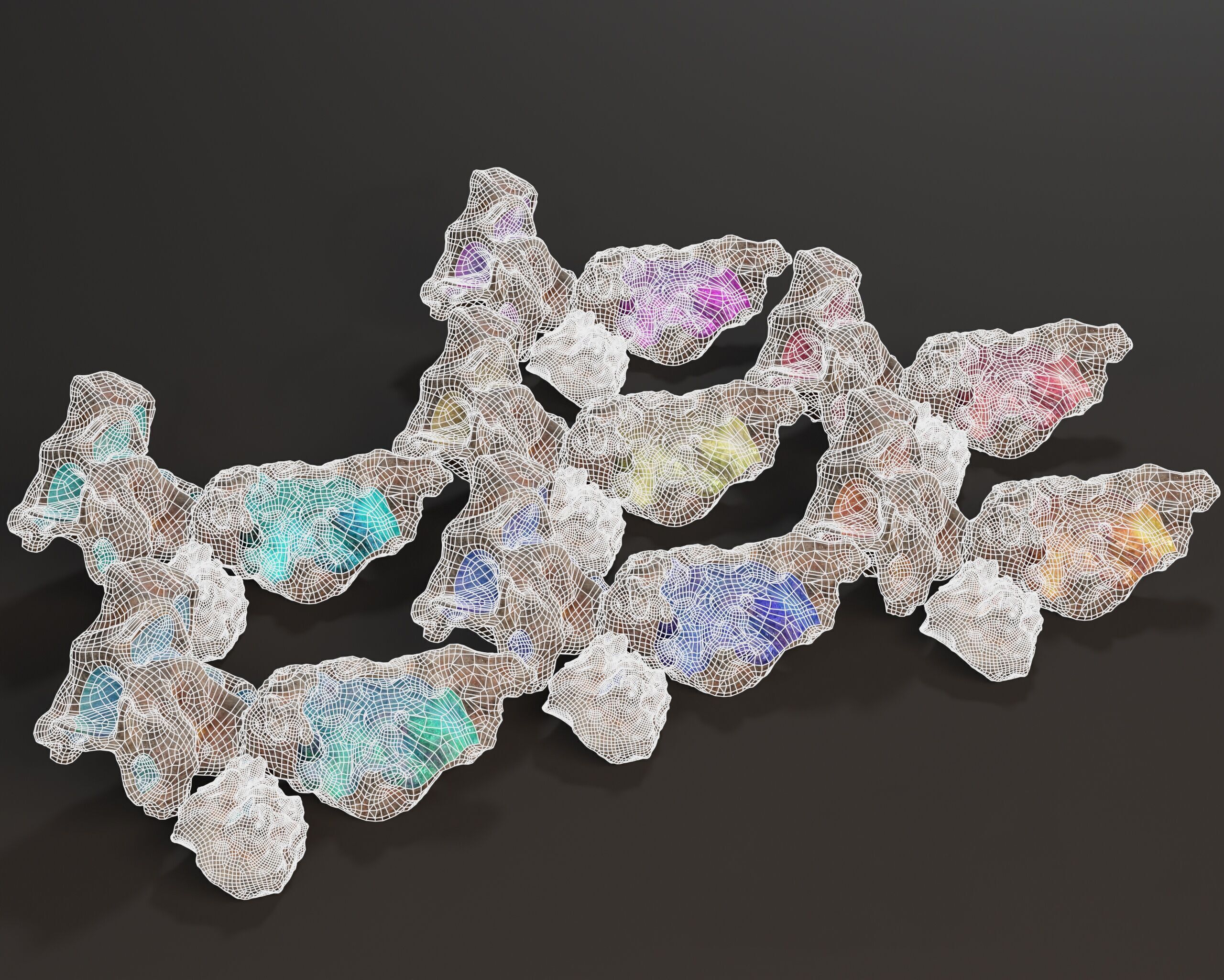 Raw Ore Mineral Deposit - 7 Color Variations Low-poly 3D model_3