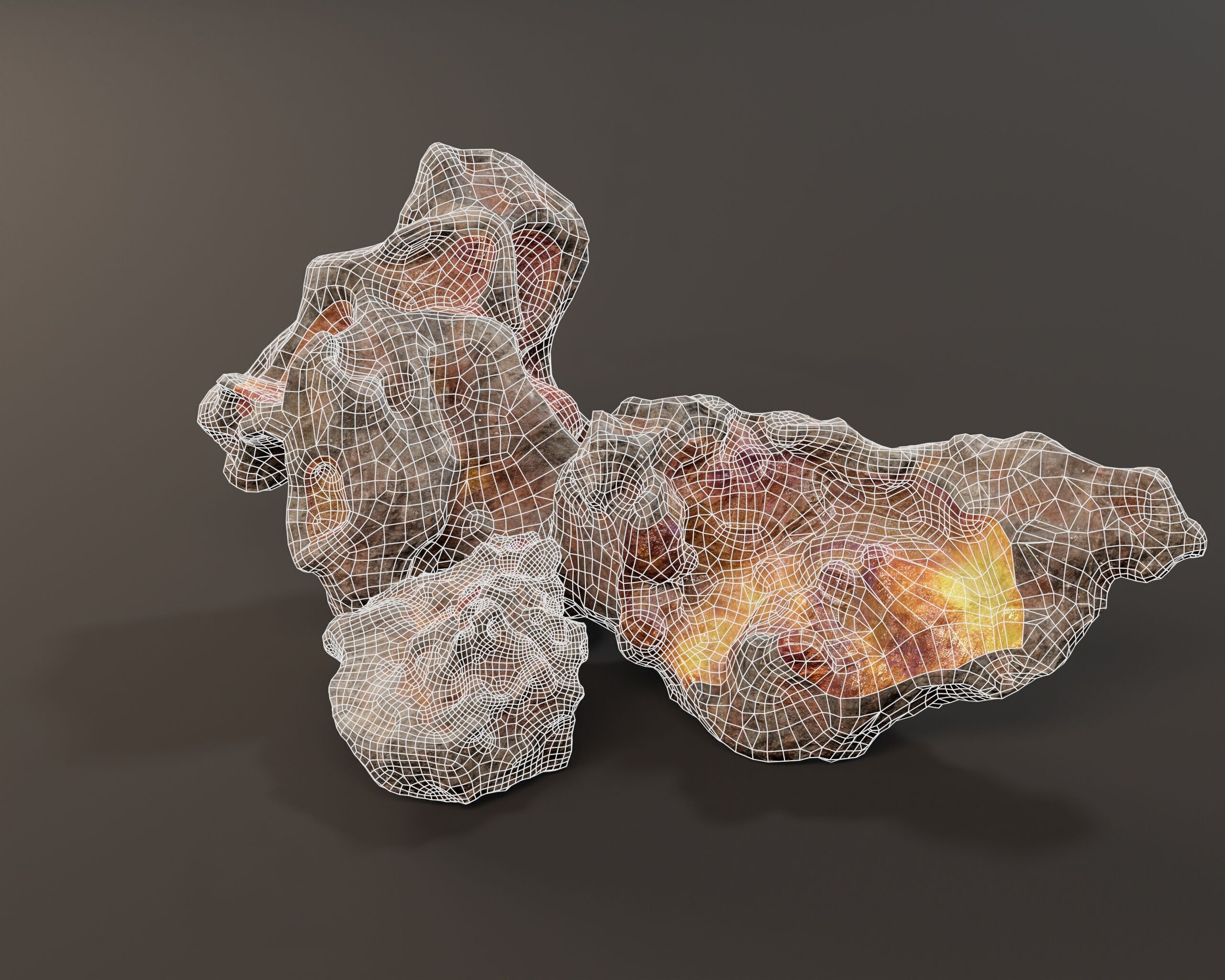 Raw Ore Mineral Deposit - 7 Color Variations Low-poly 3D model_9