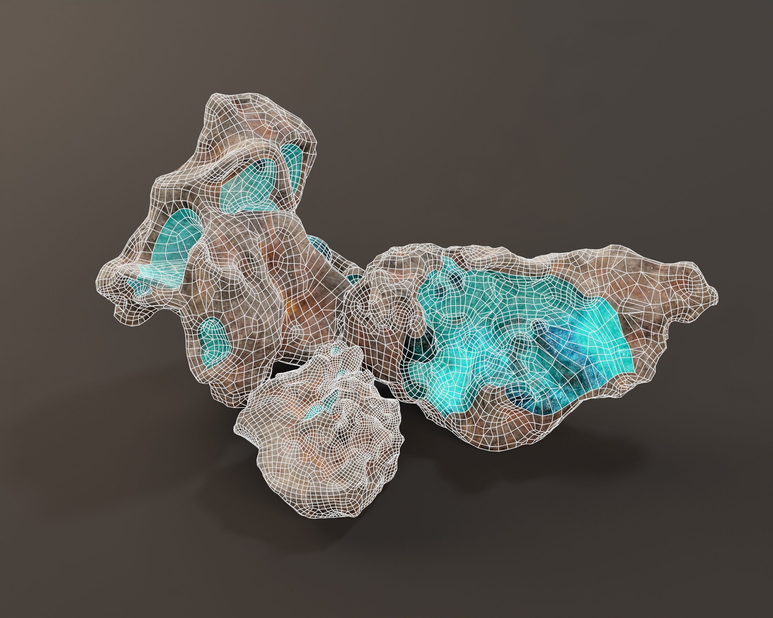 Raw Ore Mineral Deposit - 7 Color Variations Low-poly 3D model_19