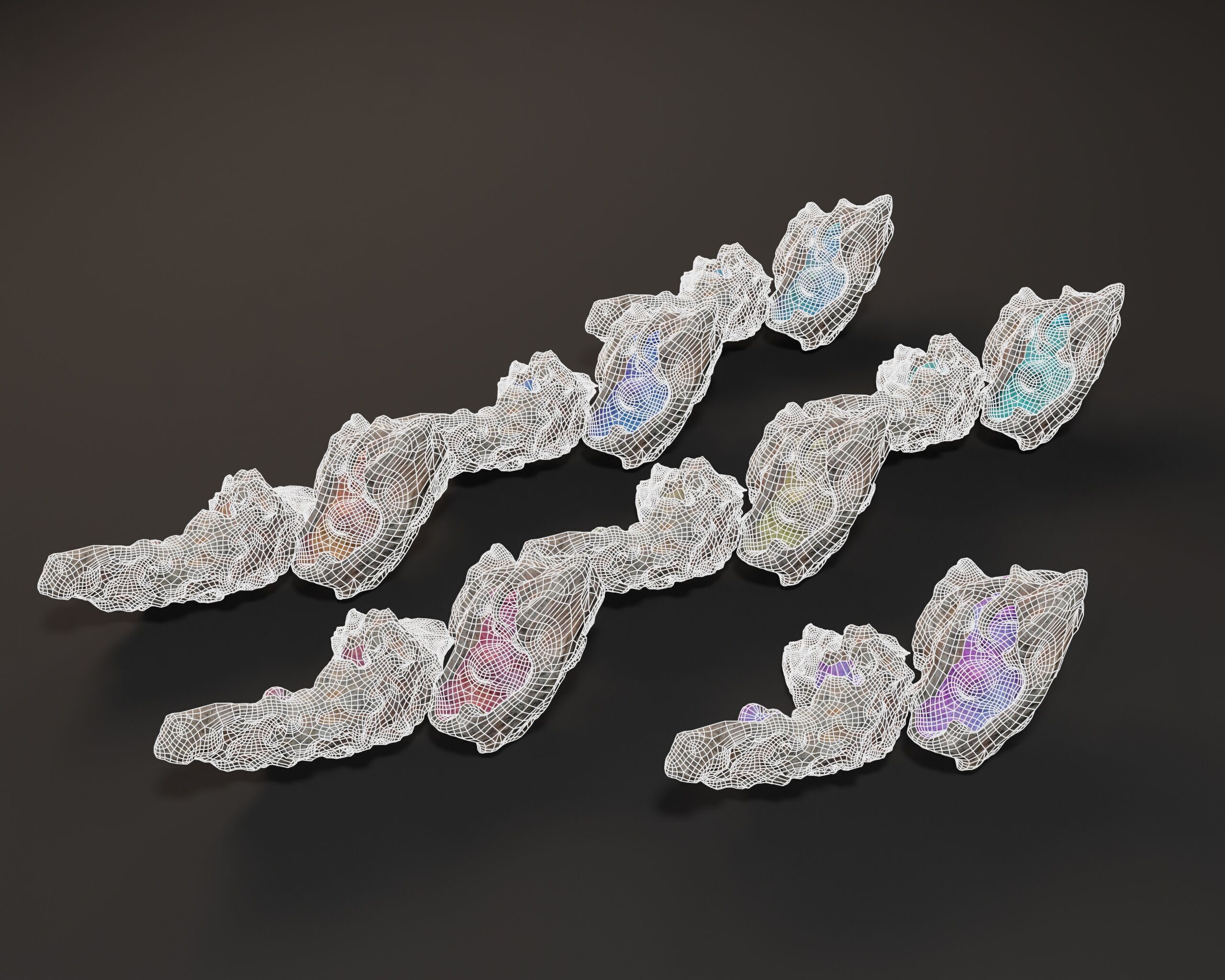 Raw Ore Mineral Deposit - 7 Color Variations Low-poly 3D model_5