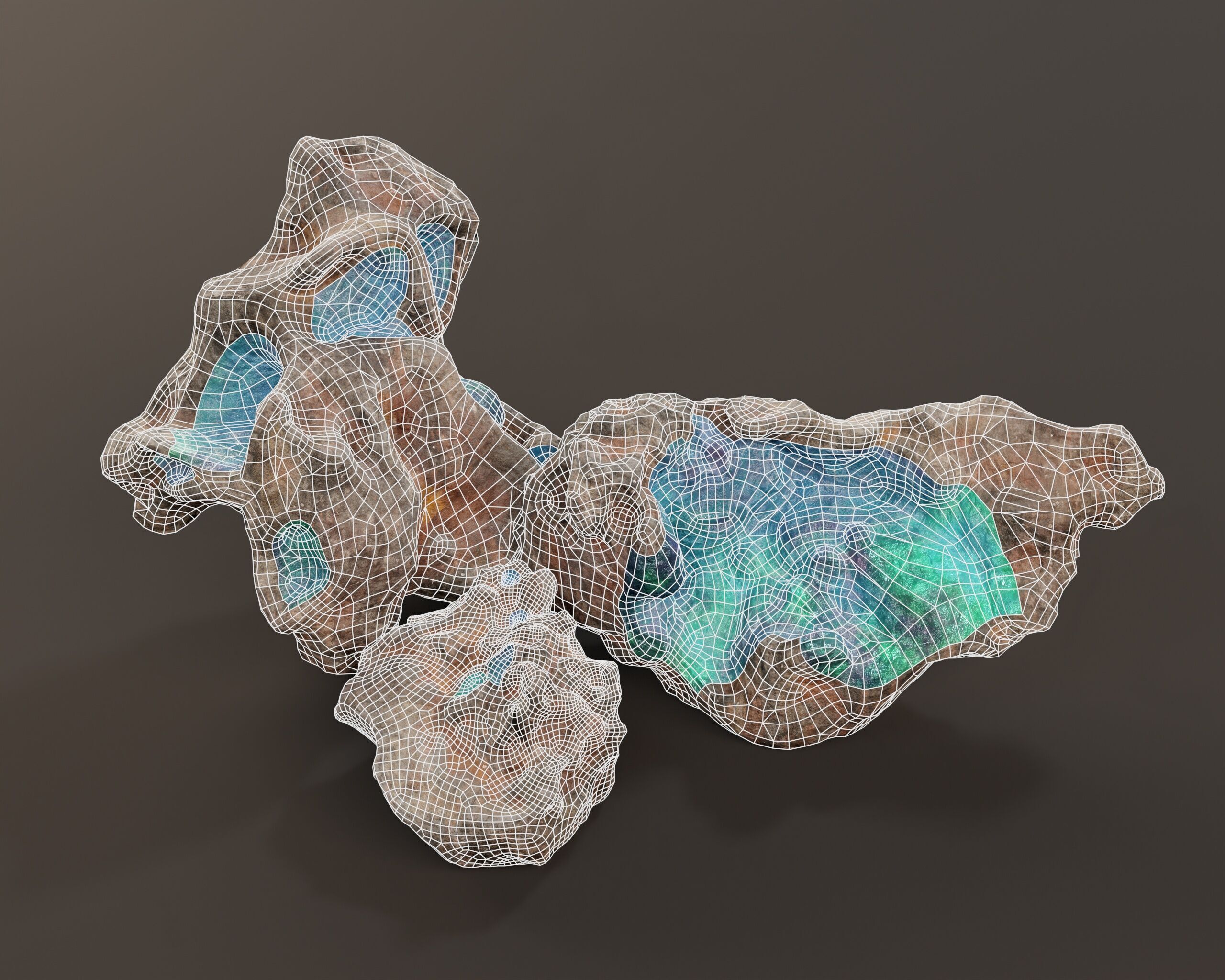 Raw Ore Mineral Deposit - 7 Color Variations Low-poly 3D model_17