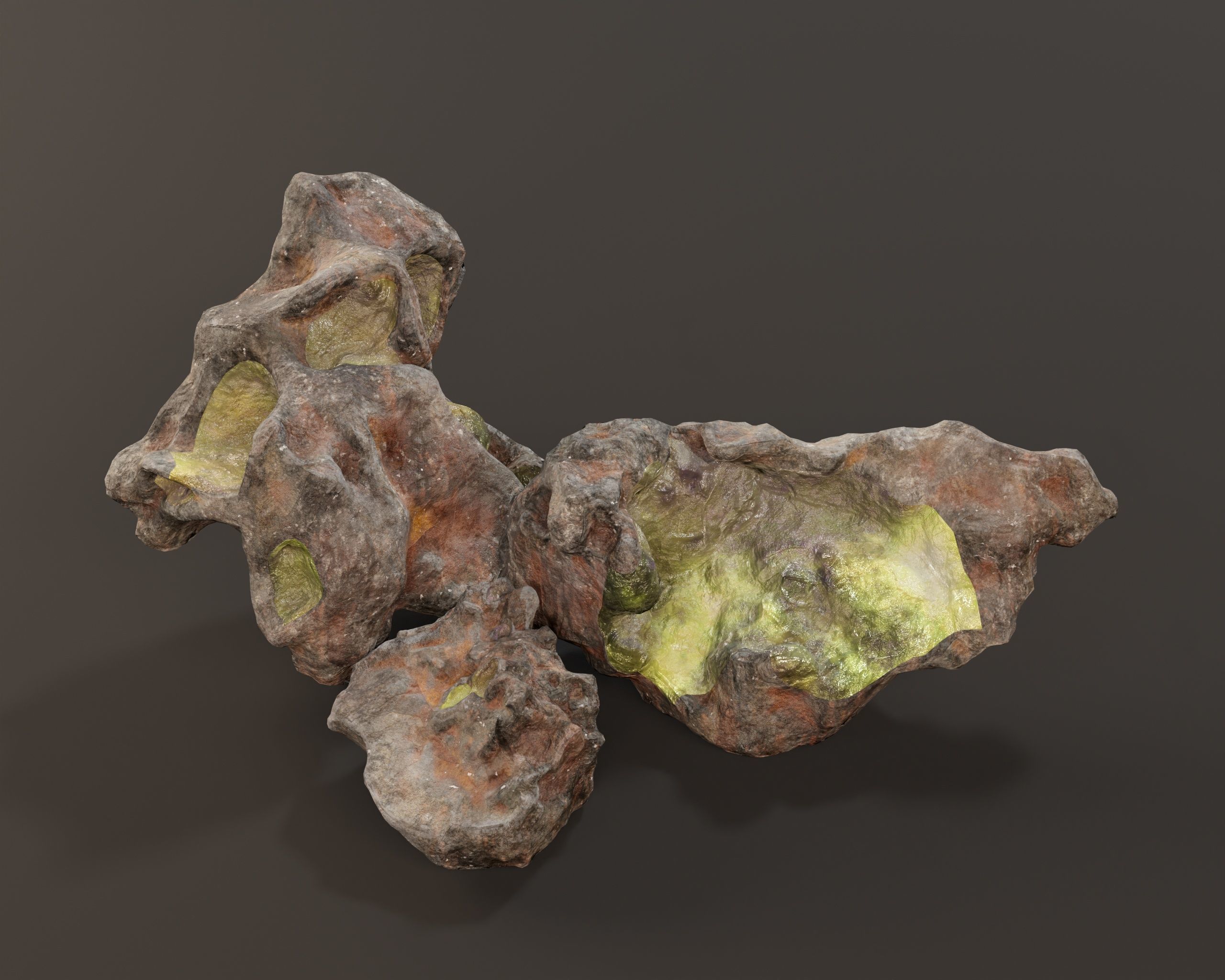 Raw Ore Mineral Deposit - 7 Color Variations Low-poly 3D model_14
