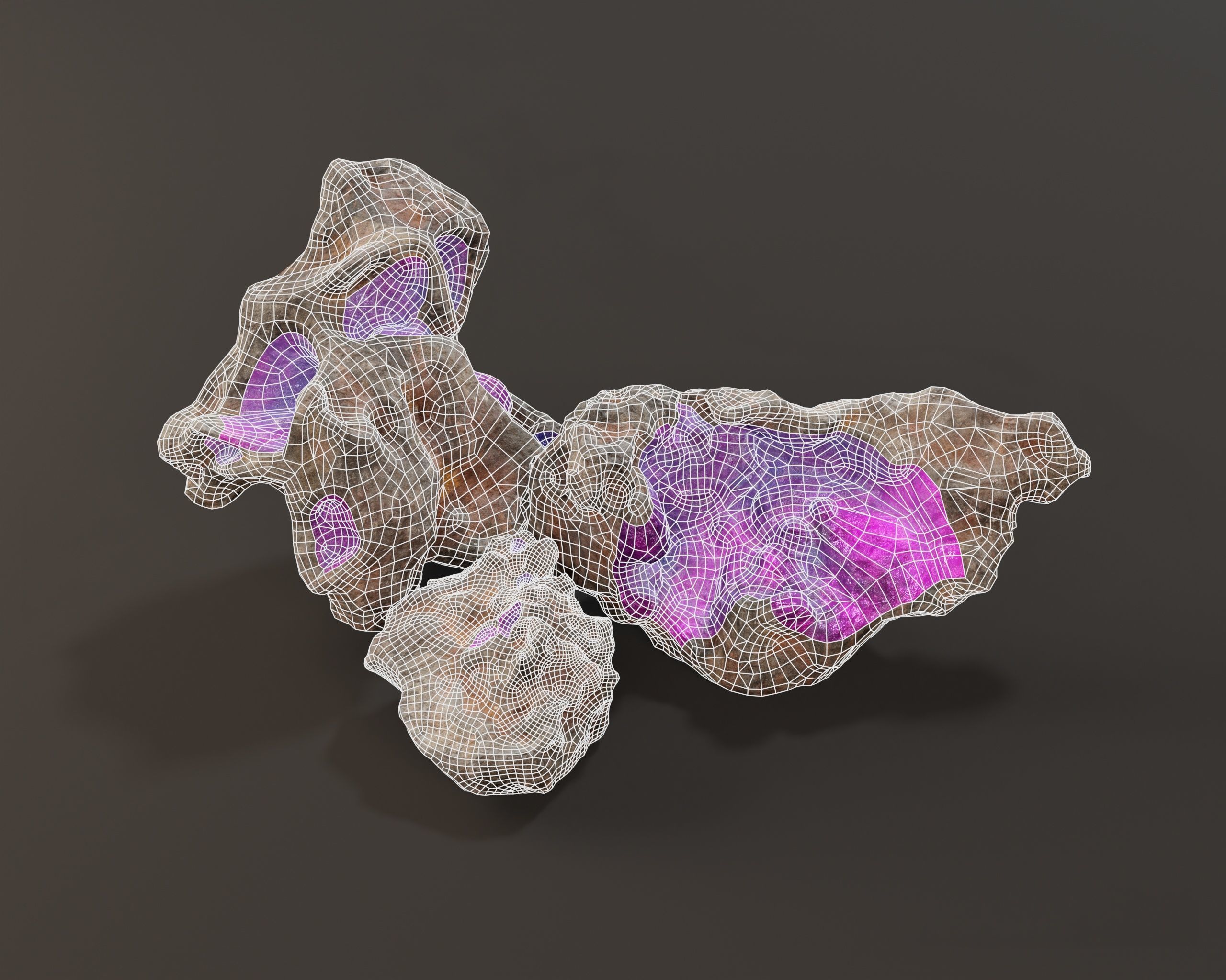 Raw Ore Mineral Deposit - 7 Color Variations Low-poly 3D model_11