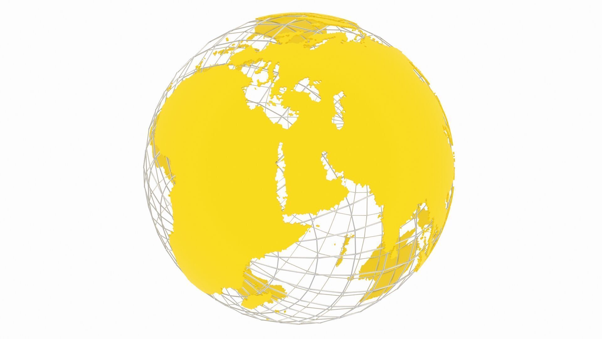 Globe News Skeleton Yellow 3D model_2