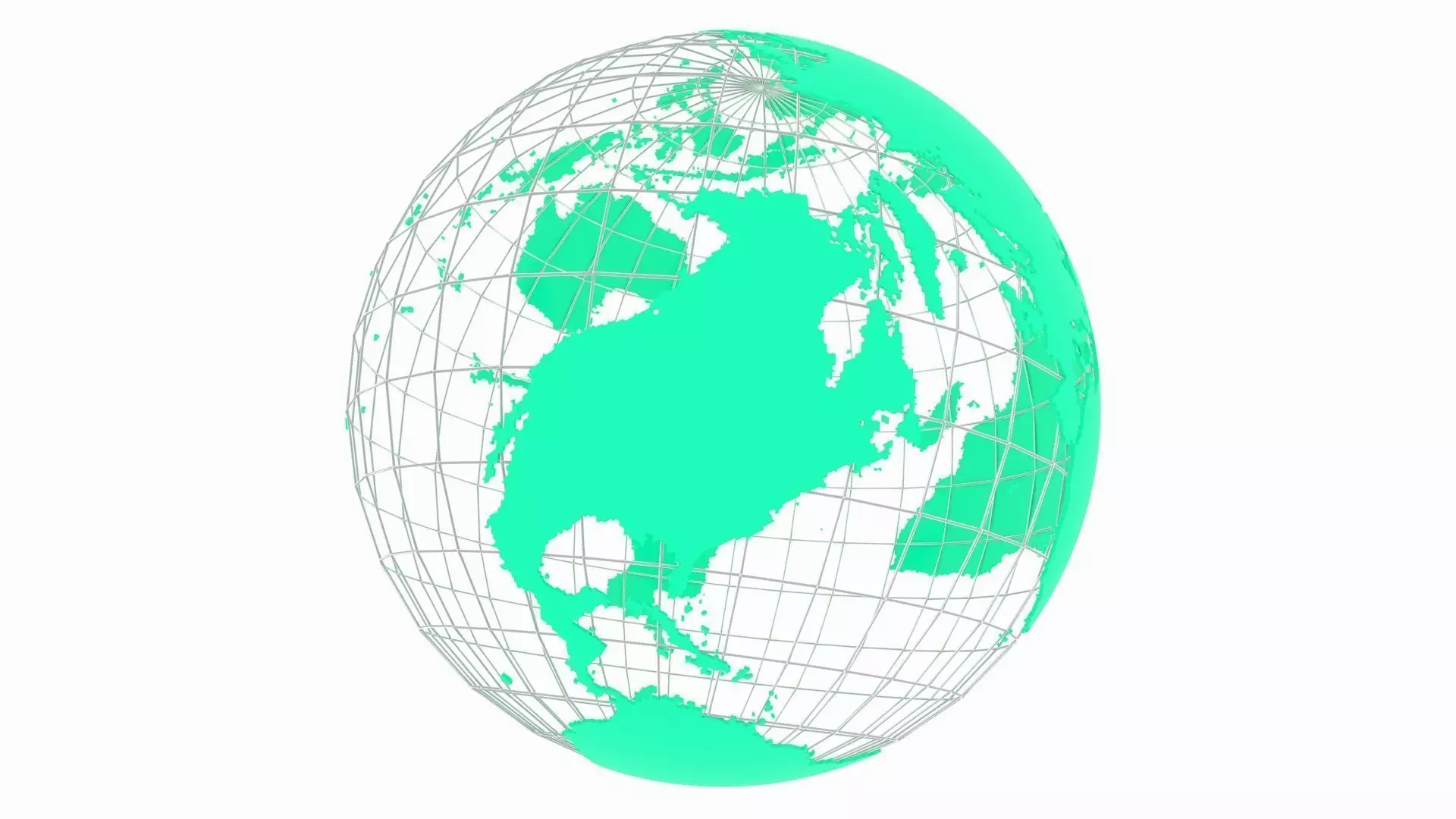 Globe News Skeleton Teal 3D model_0