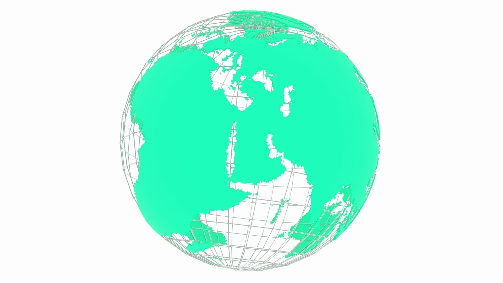 Globe News Skeleton Teal 3D model_2