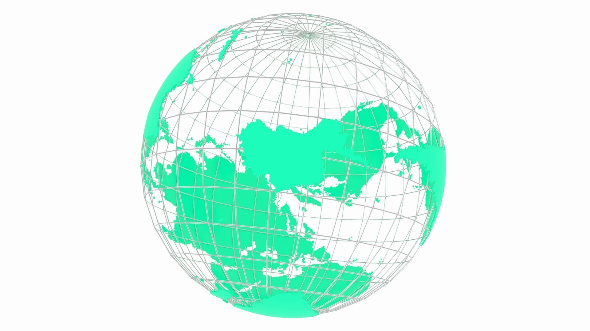 Globe News Skeleton Teal 3D model_4