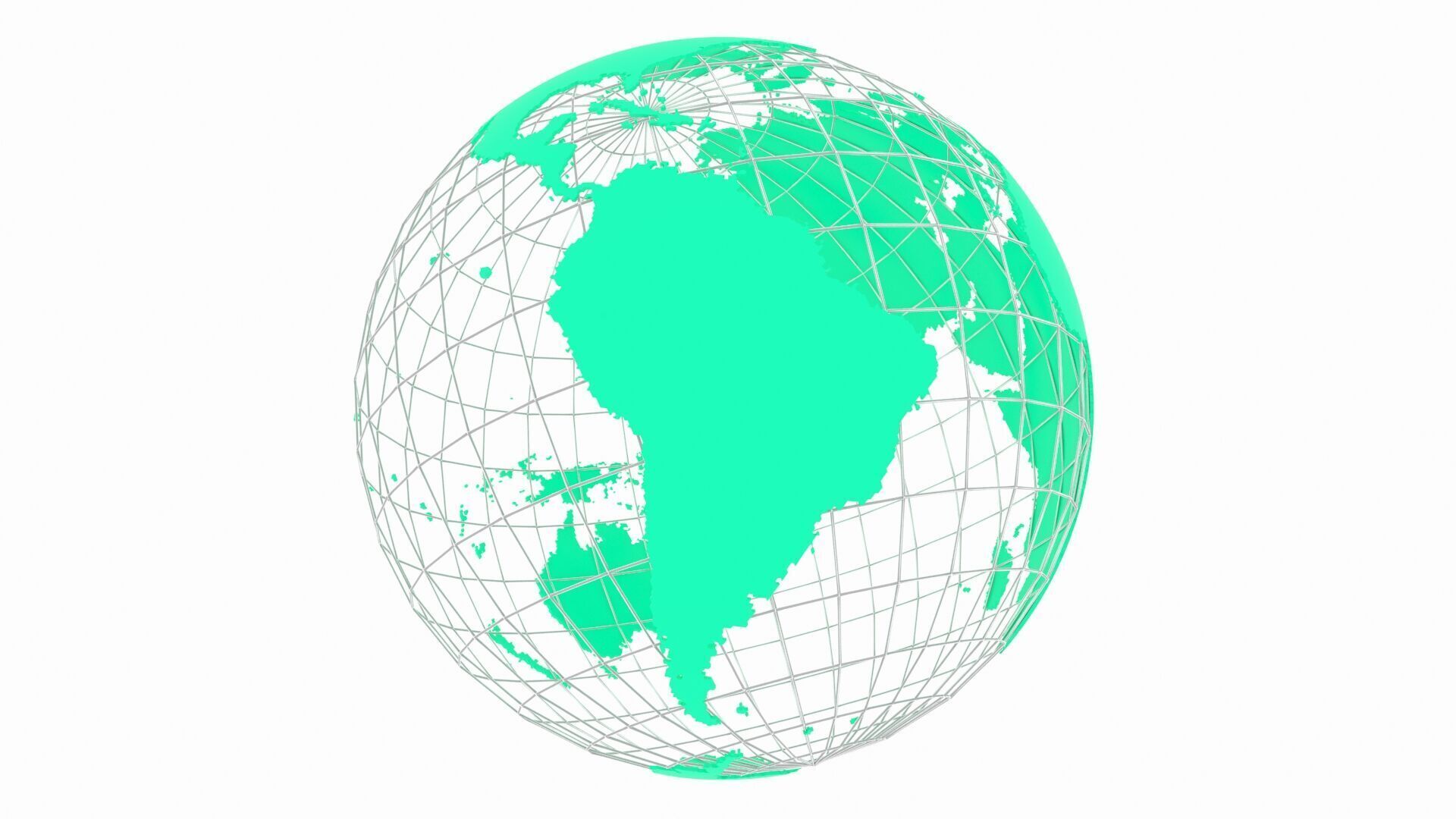 Globe News Skeleton Teal 3D model_1