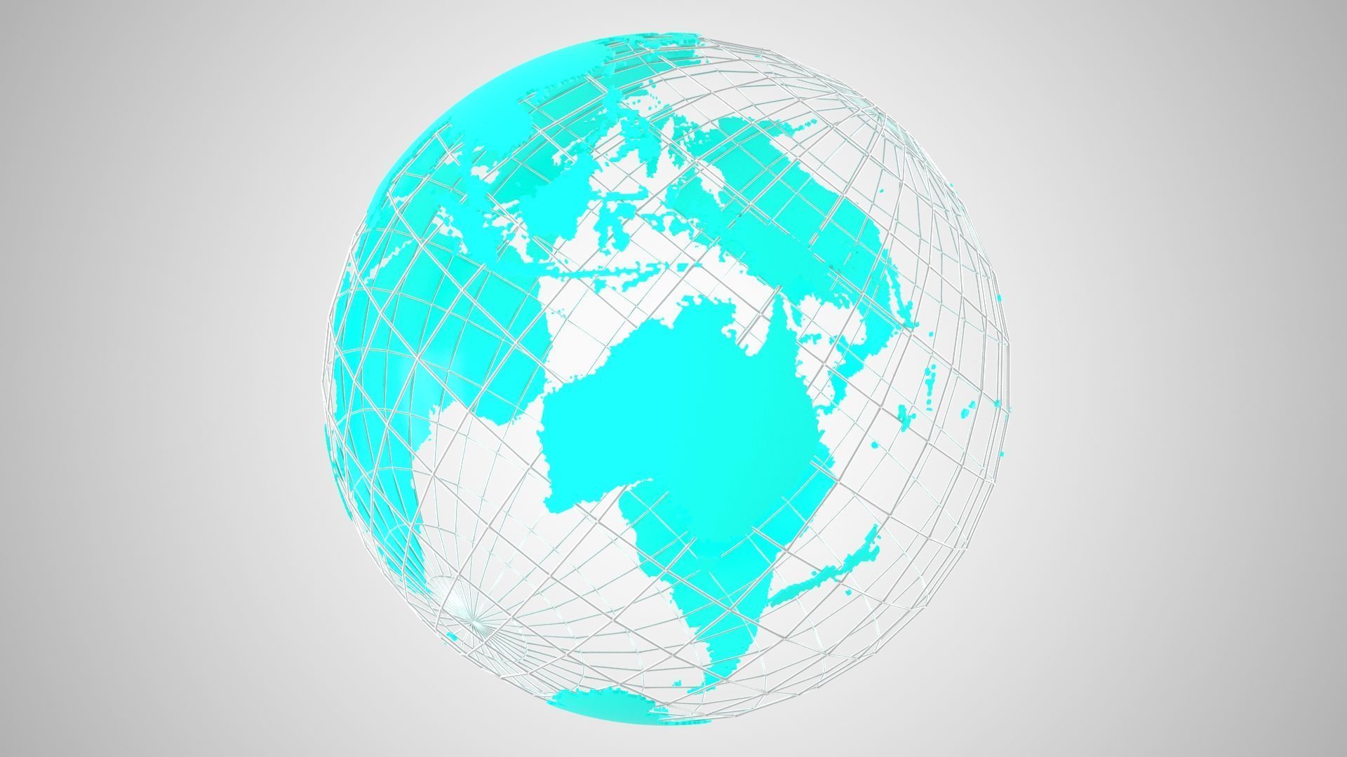 Globe News Skeleton Light Blue 3D model_3