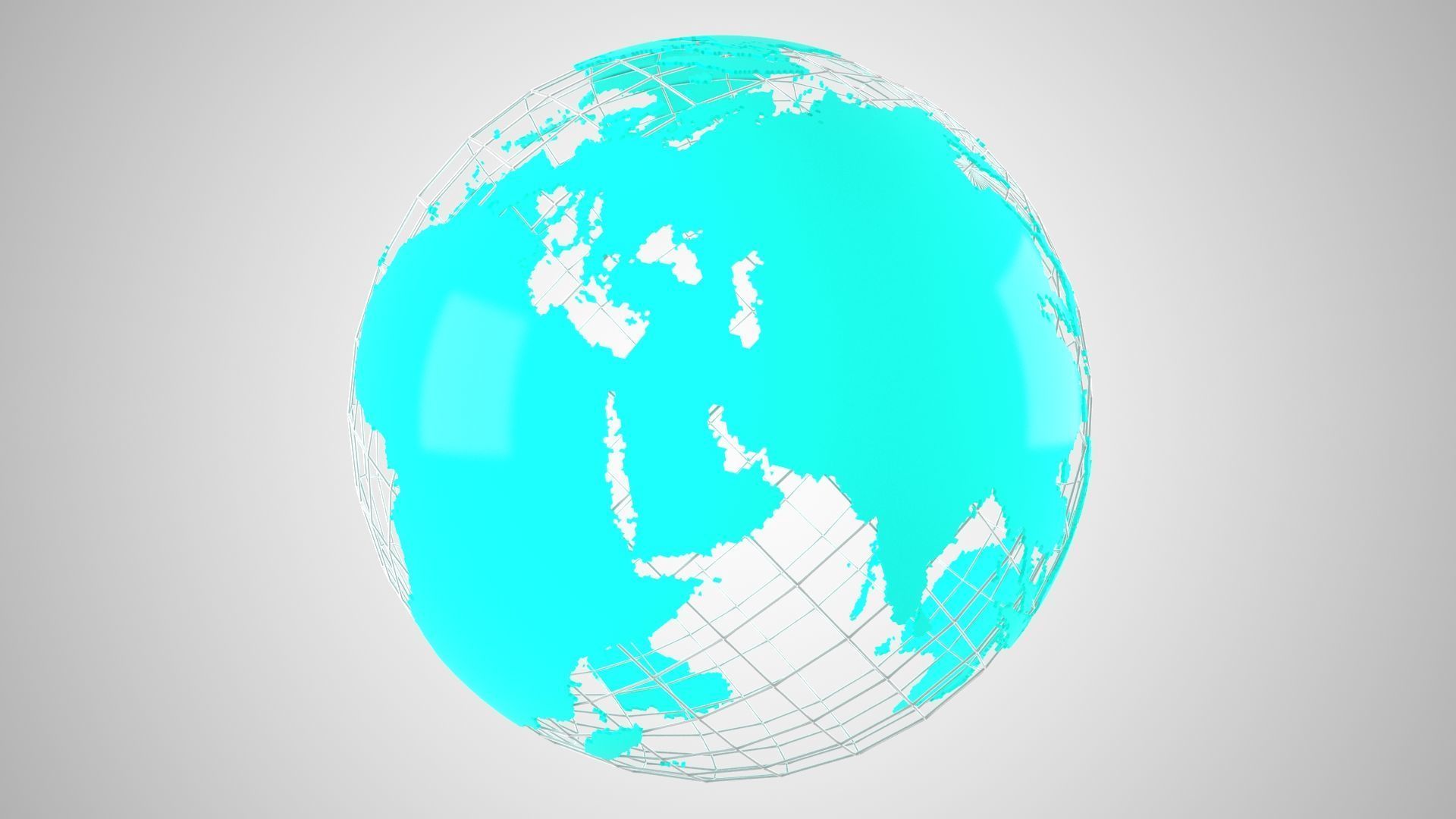 Globe News Skeleton Light Blue 3D model_2