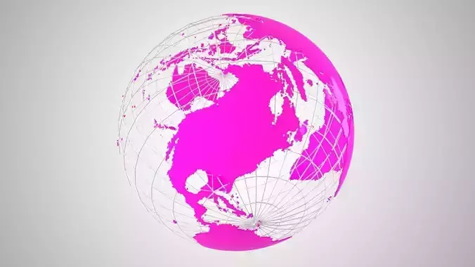 Globe News Skeleton Hot Pink