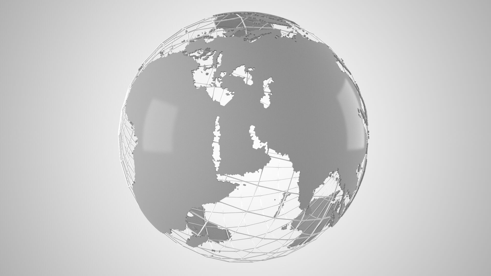 Globe News Skeleton Grey 3D model_2
