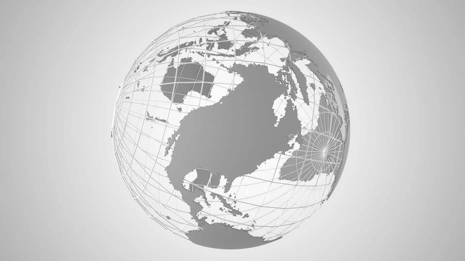 Globe News Skeleton Grey 3D model_0