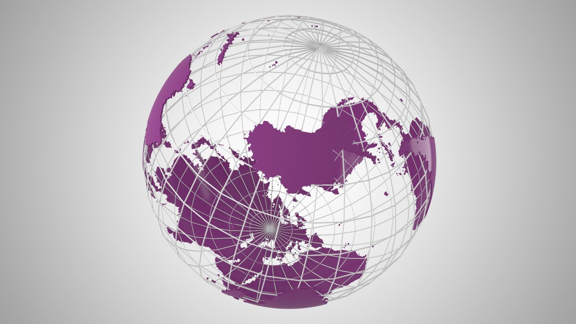 Globe News Skeleton Dark Purpal 3D model_4