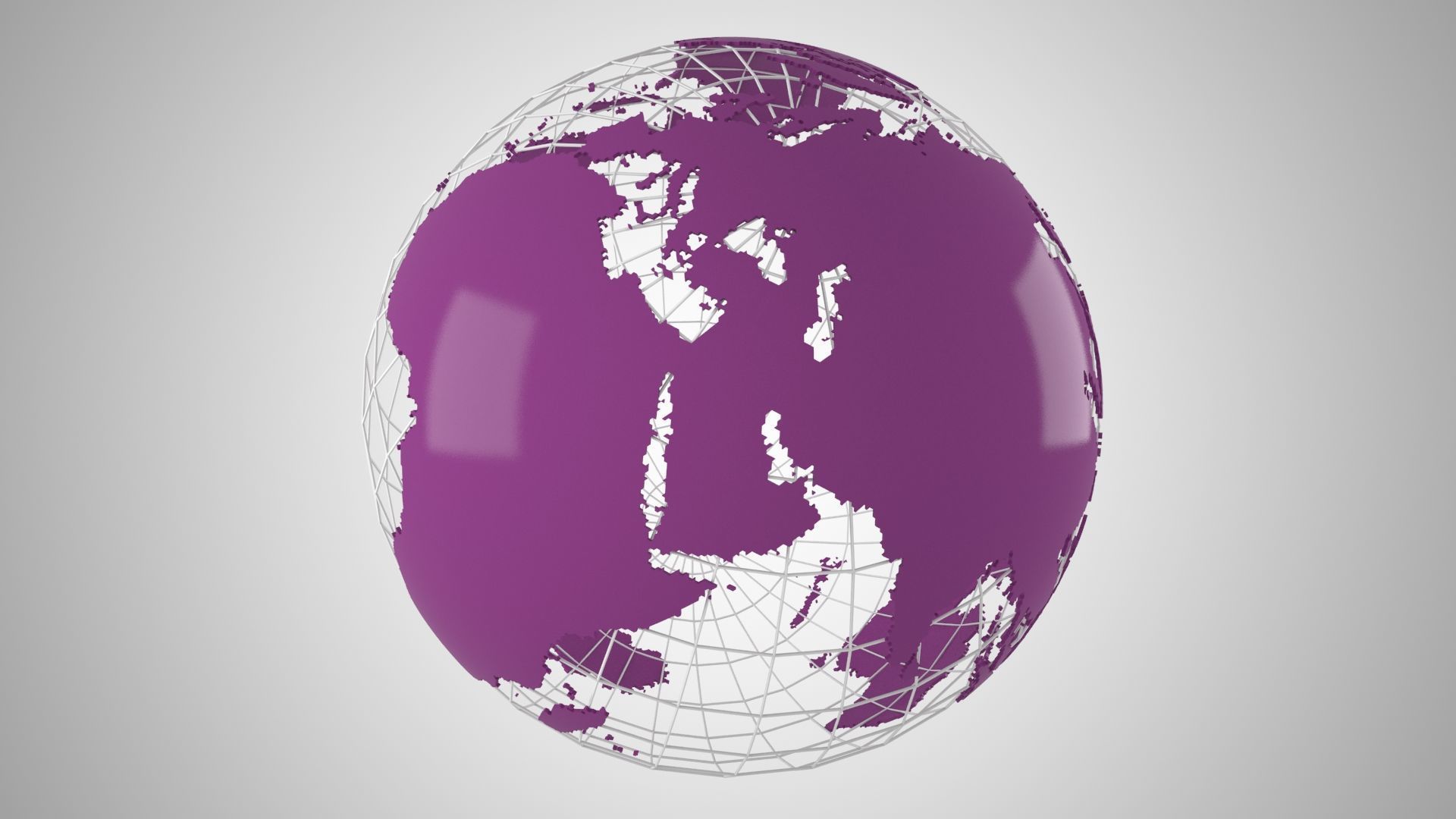 Globe News Skeleton Dark Purpal 3D model_2