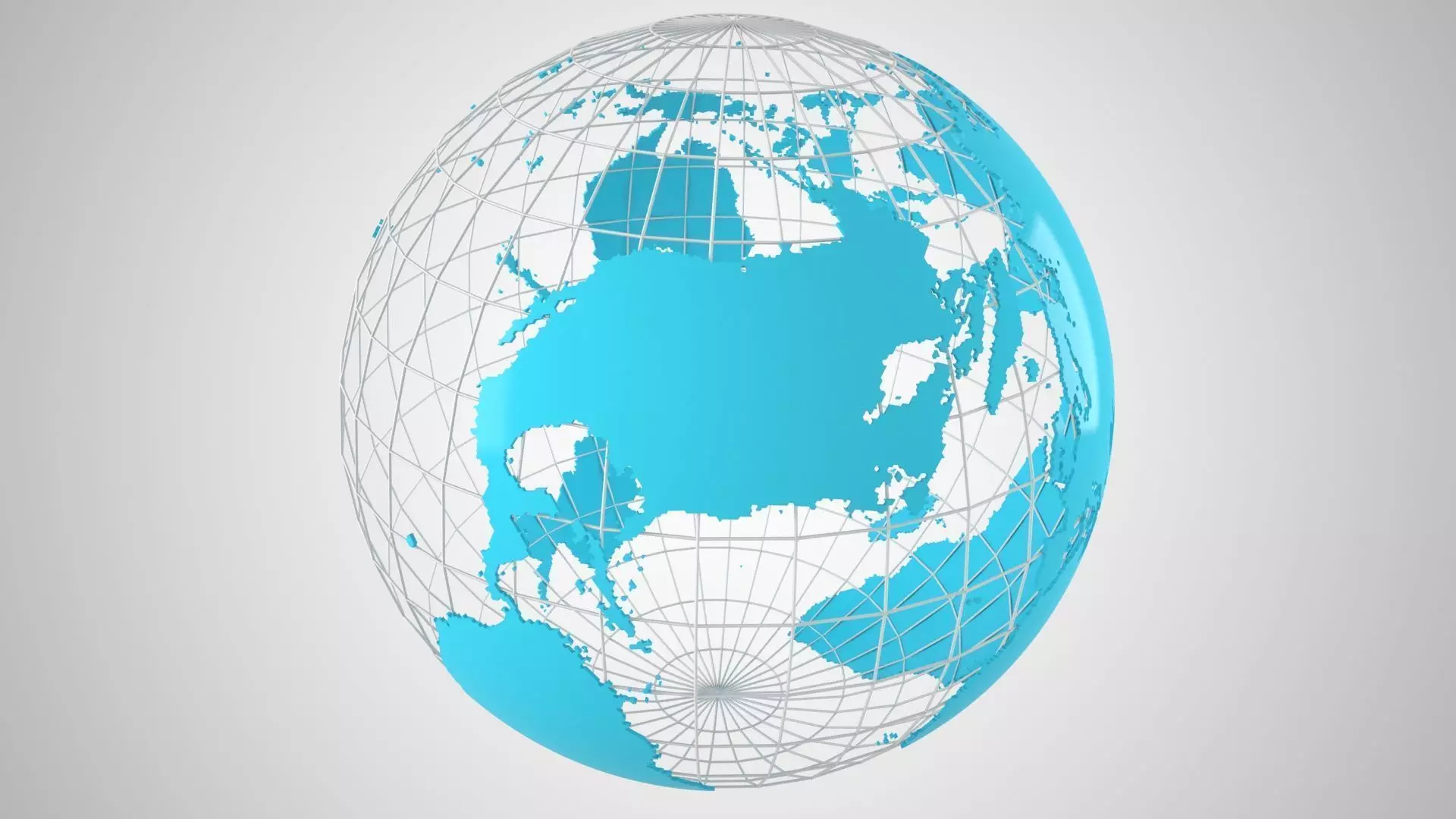 Globe News Skeleton Cyan 3D model_0