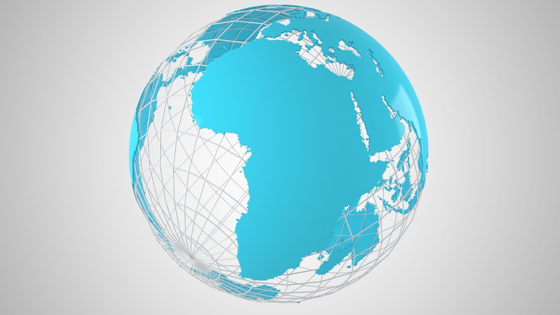 Globe News Skeleton Cyan 3D model_2