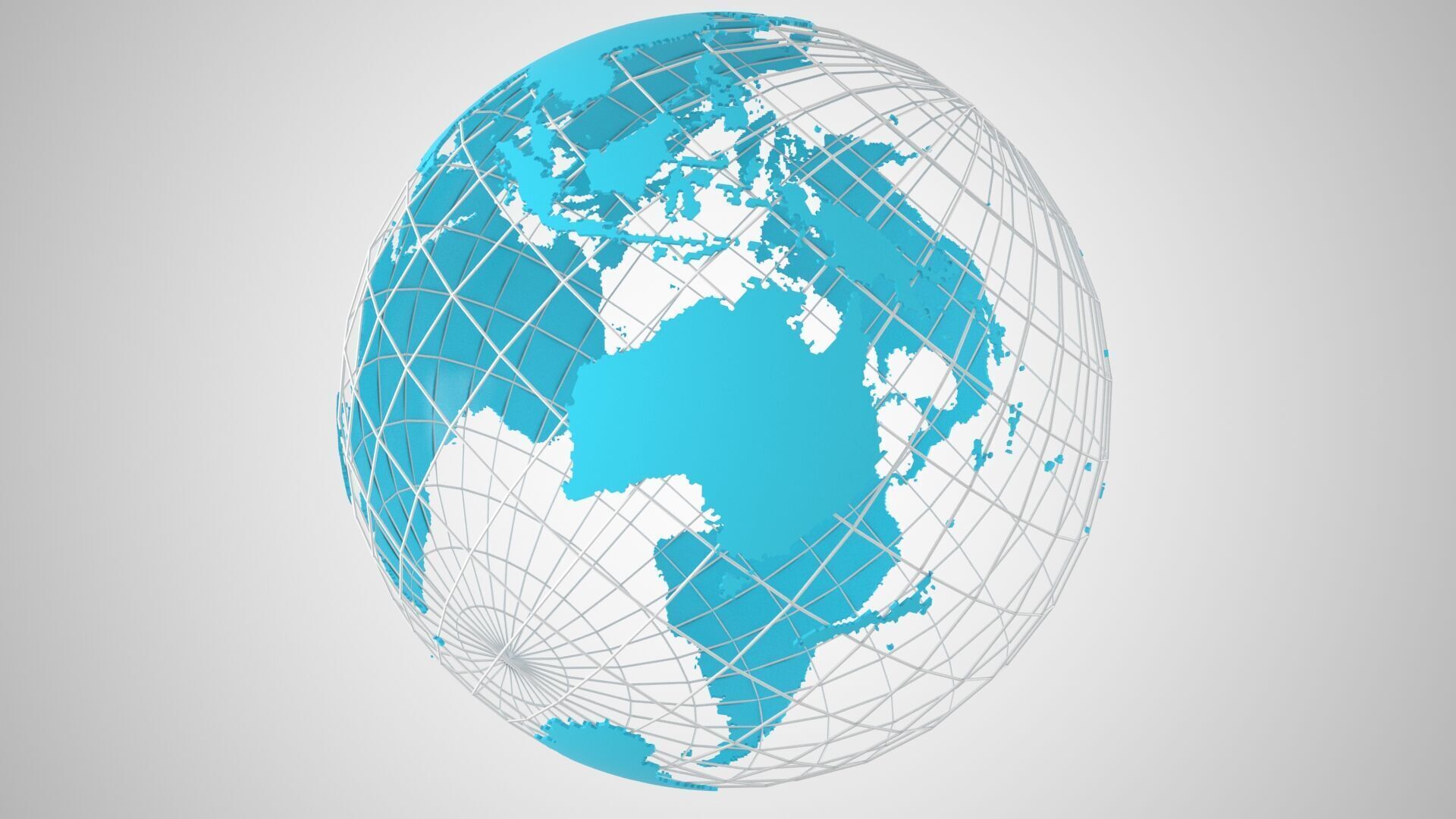 Globe News Skeleton Cyan 3D model_5