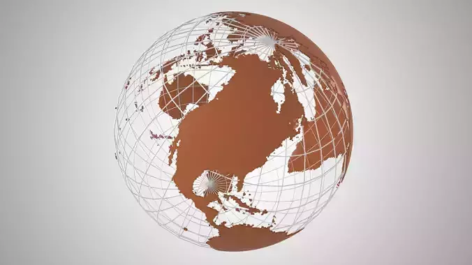 Globe News Skeleton Brown 3D model