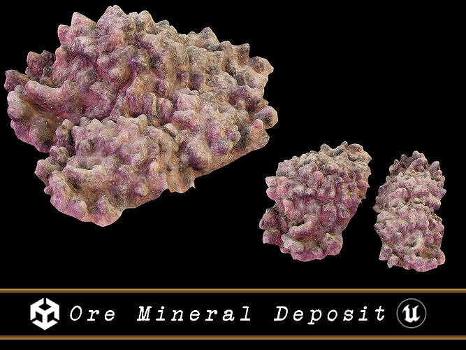 Ore Mineral Deposit Low-poly 3D model