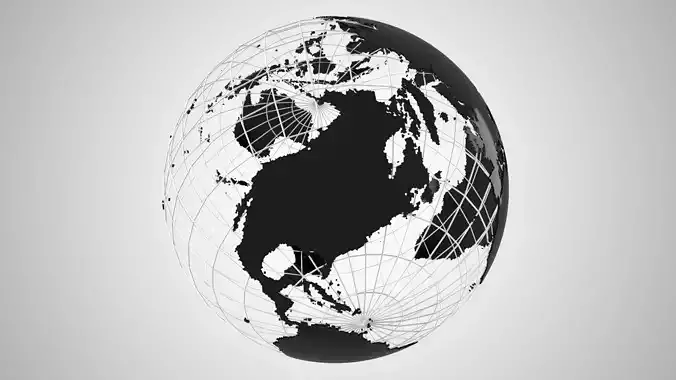 Globe News Skeleton Black 3D model