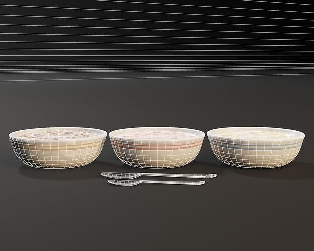 Cereal Bowl Set  Low-poly 3D model 6
