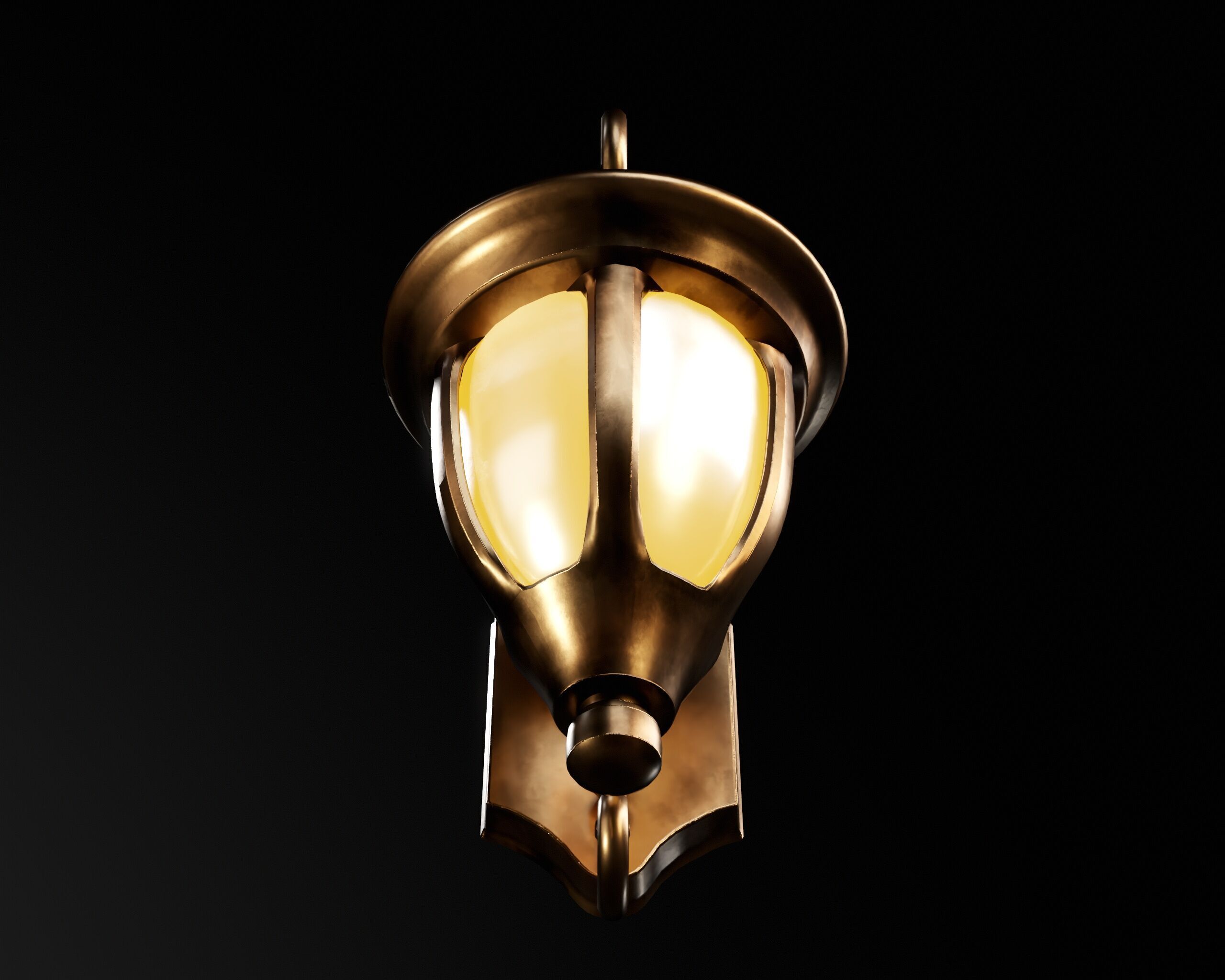 Vintage Wall Lamp Low-poly 3D model_8
