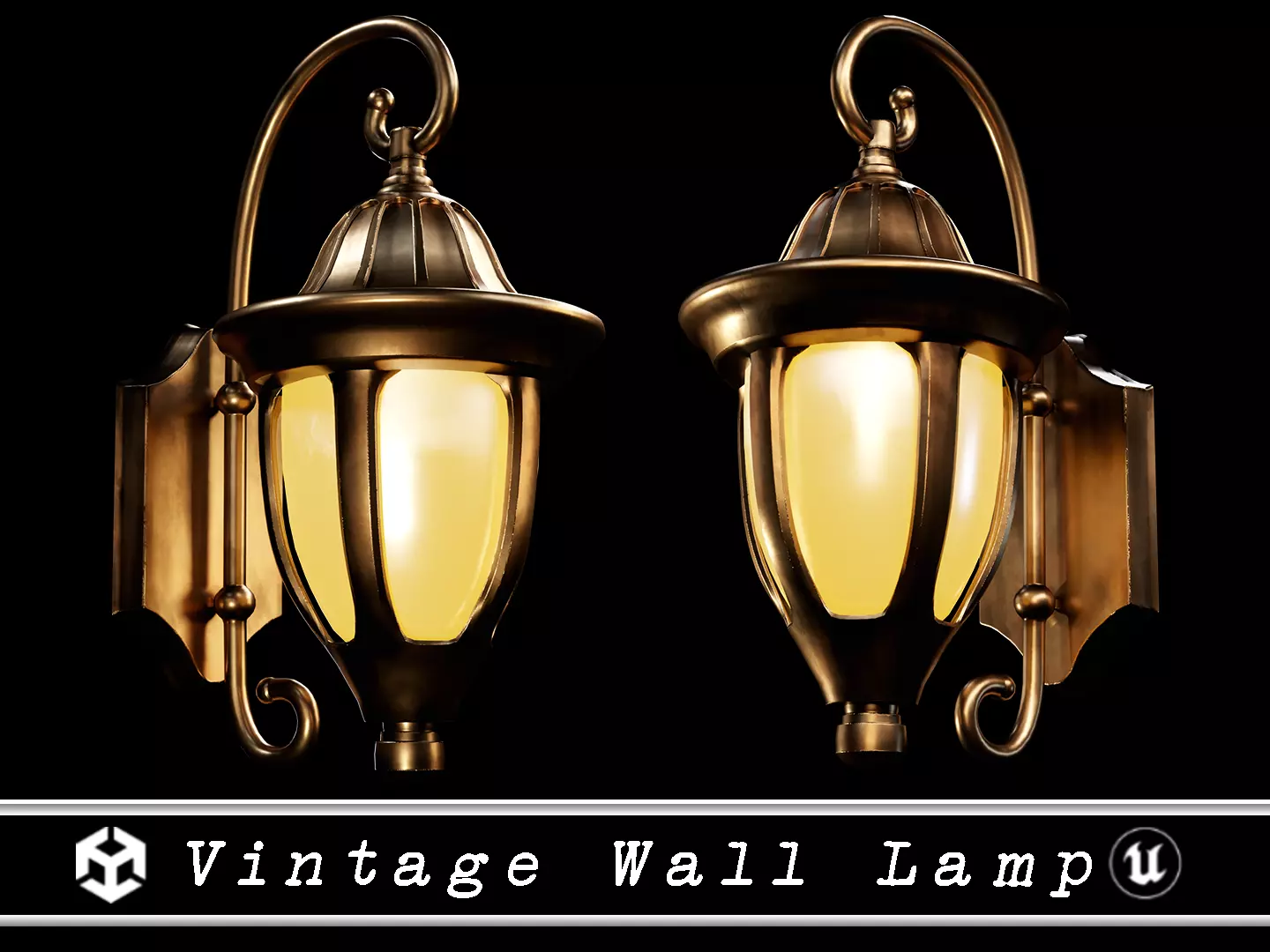 Vintage Wall Lamp Low-poly 3D model_0