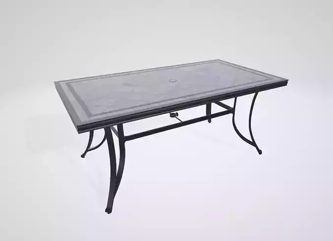 Rectangular Aluminum Dining Table for 6 People 3D model
