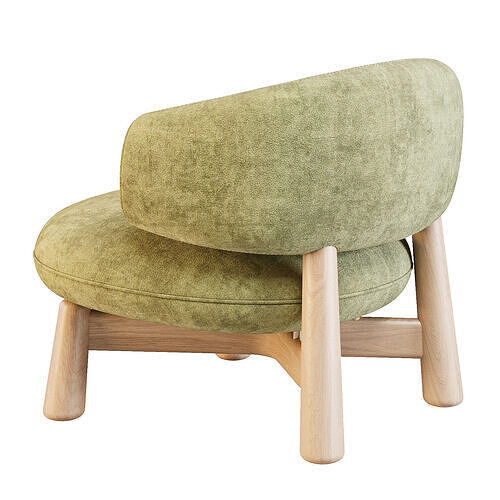 Baxter Olaf - Lounge Chair 3D model 4