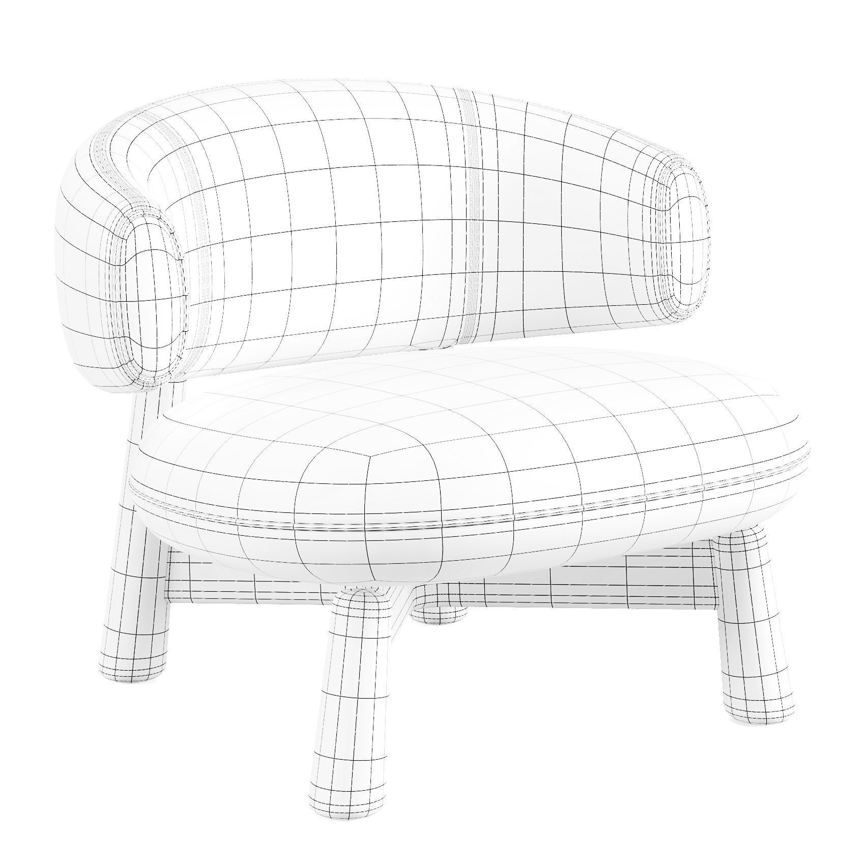 Baxter Olaf - Lounge Chair 3D model_9