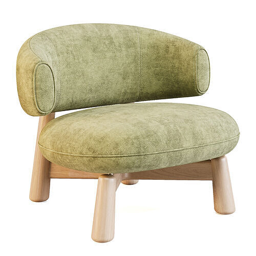 Baxter Olaf - Lounge Chair 3D model 2