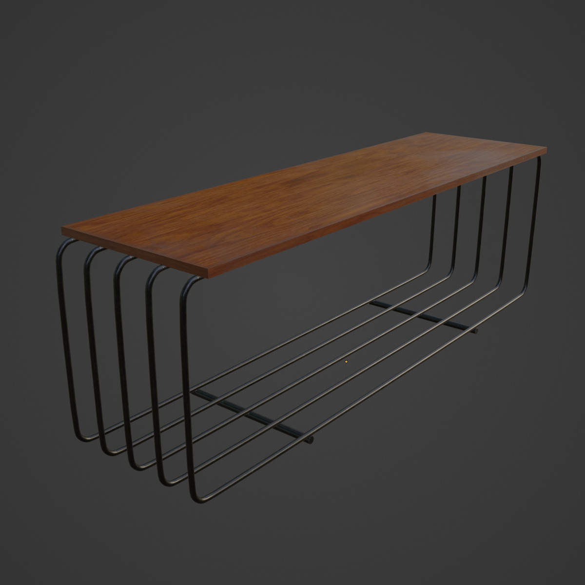 Fence Bench 01 Low-poly 3D model_6