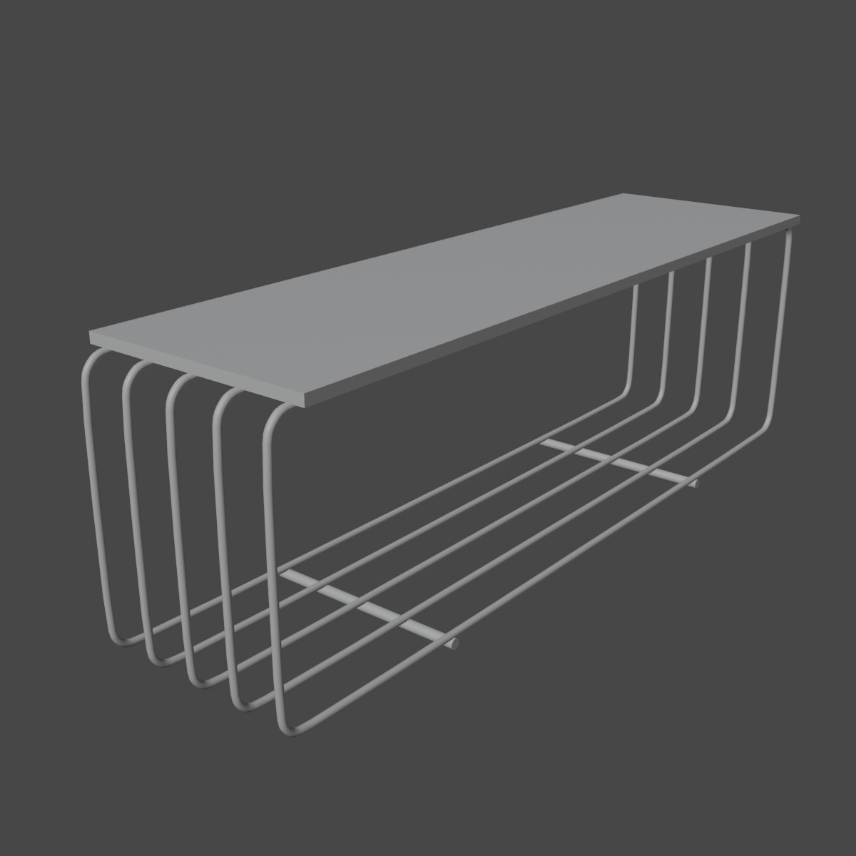 Fence Bench 01 Low-poly 3D model_8