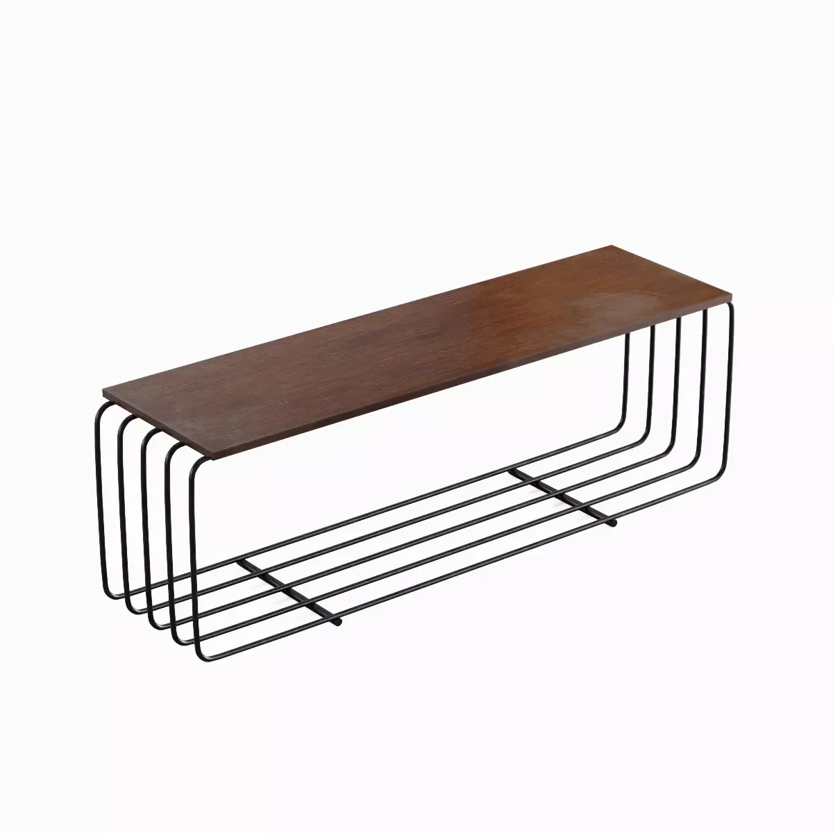 Fence Bench 01 Low-poly 3D model_0