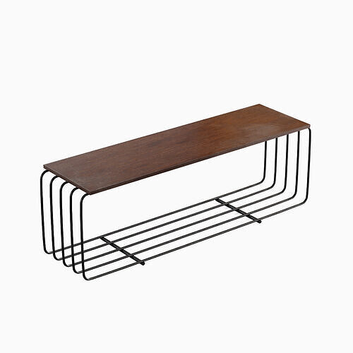 Fence Bench 01 Low-poly 3D model