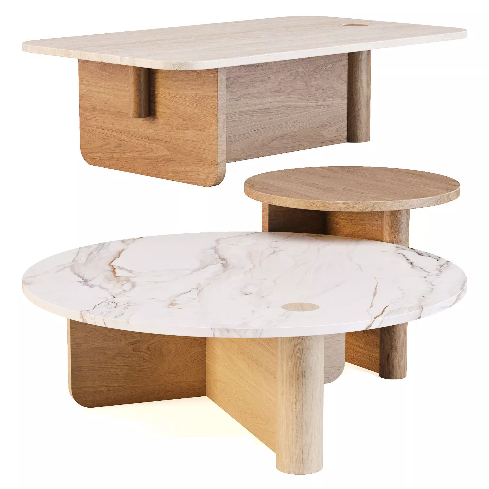 Natadora Pivot - Coffee and Side Tables 3D model