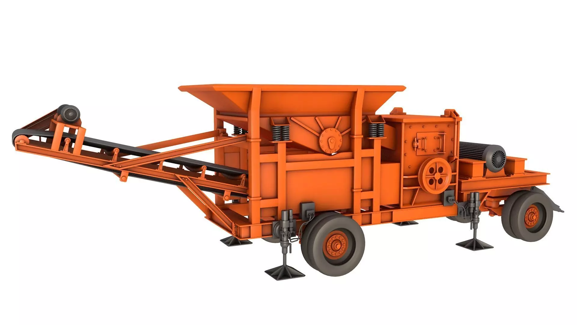 Stone Crusher Machine 3D model_0