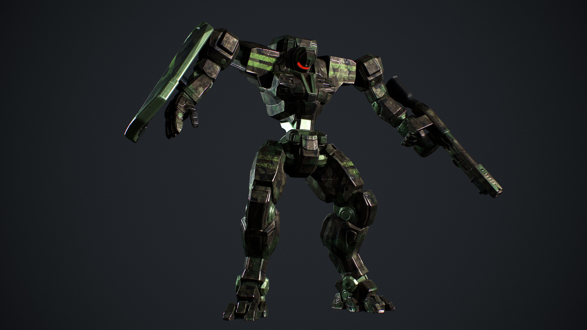Mech Tank Low-poly 3D model_13