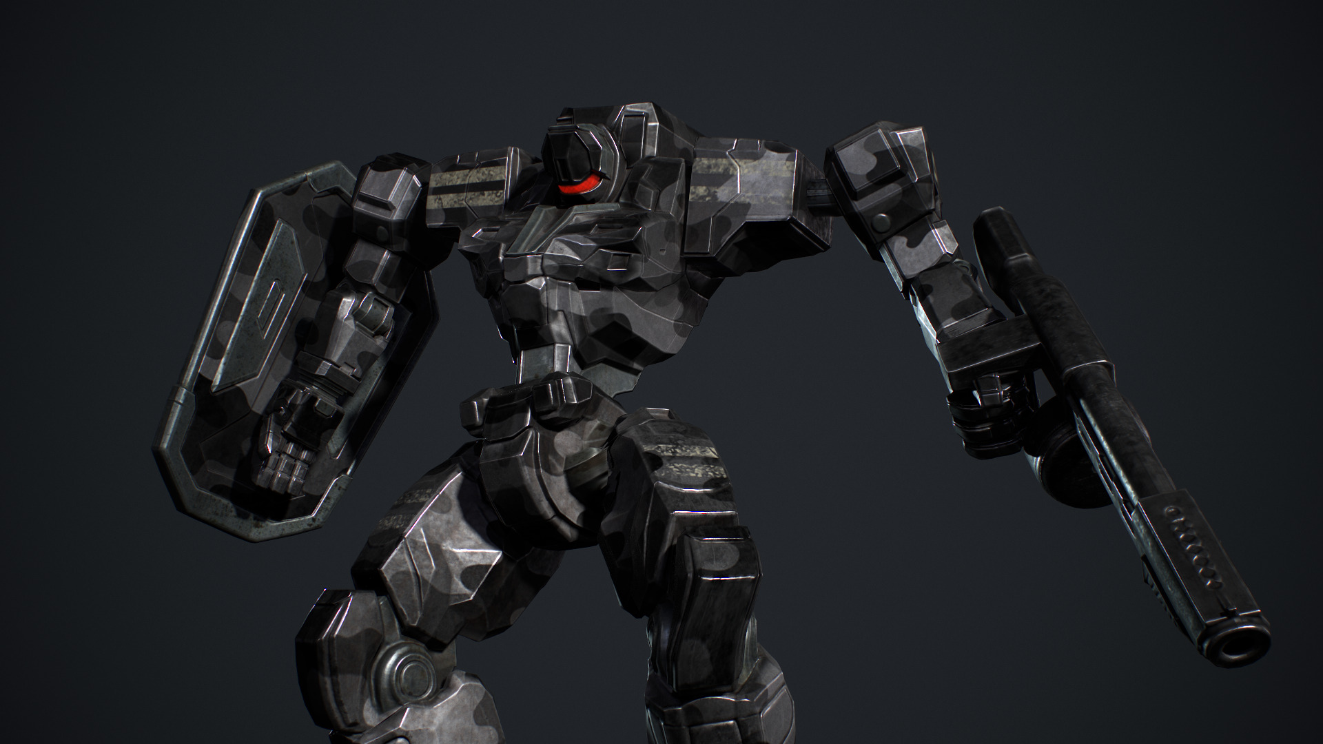 Mech Tank Low-poly 3D model_14