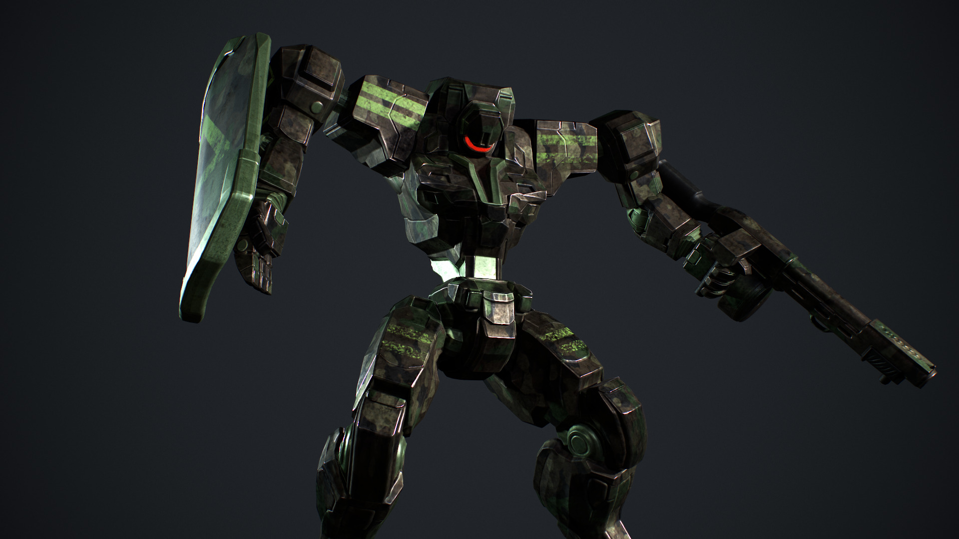Mech Tank Low-poly 3D model_10