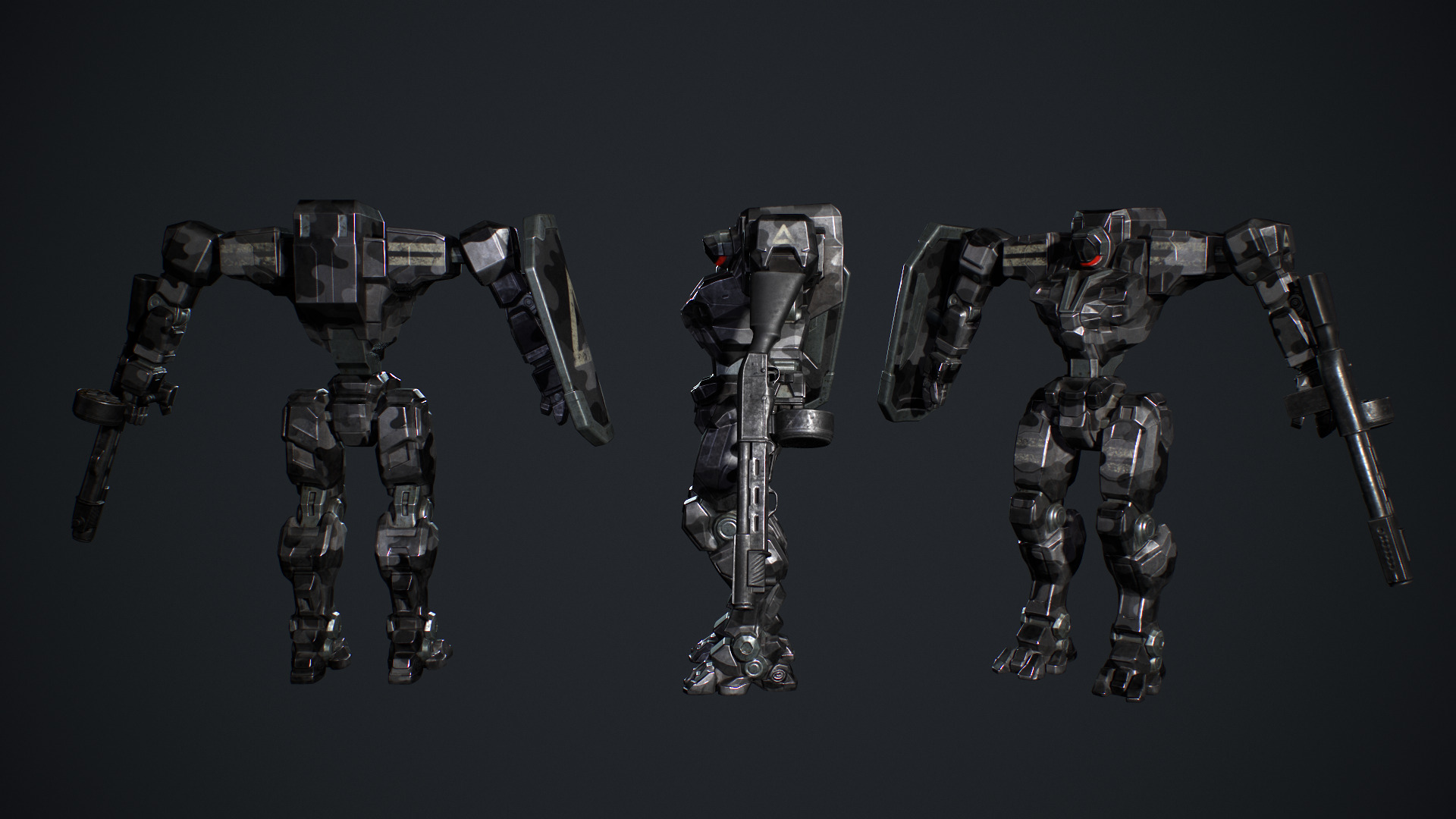 Mech Tank Low-poly 3D model_6